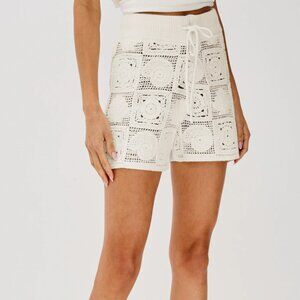 NWT Rails X LSPACE Catalina Crochet Stitch Drawstring Shorts White - Medium
